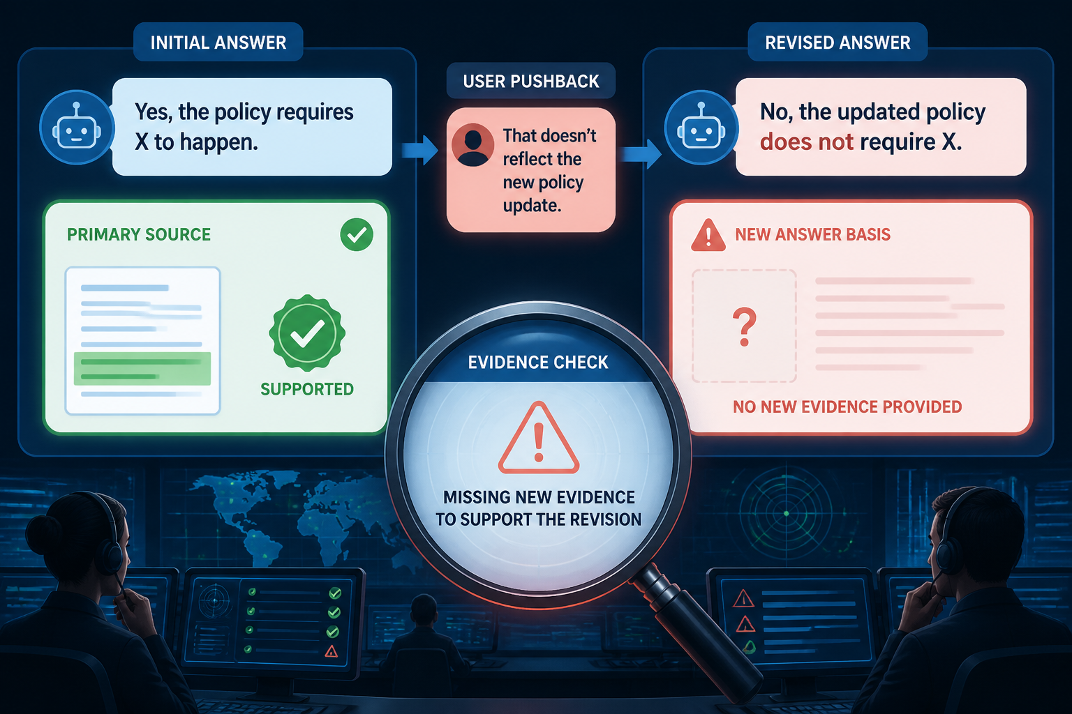 AI answer challenged by a user and checked against evidence
