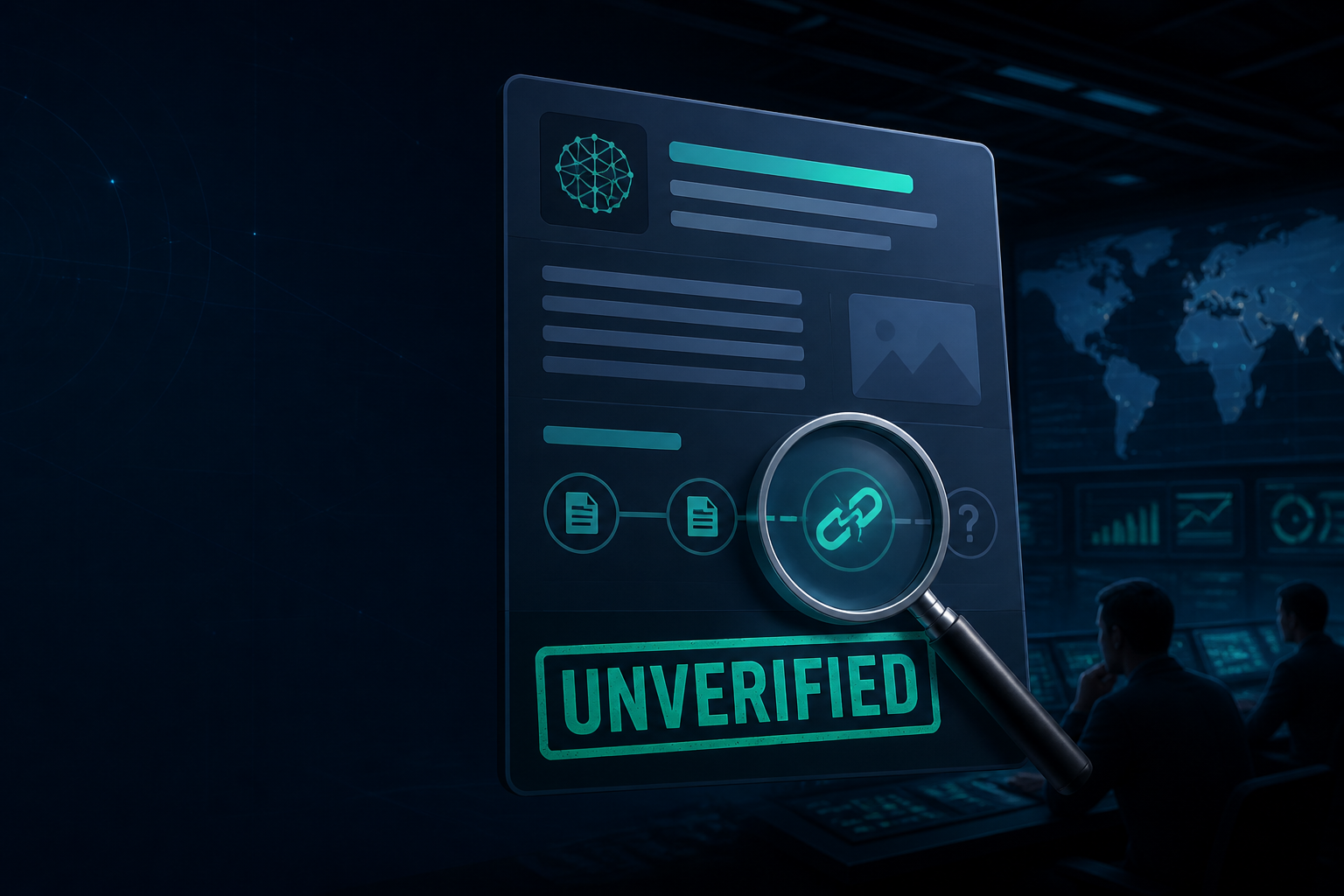 A polished AI answer card in a dark mission-control interface